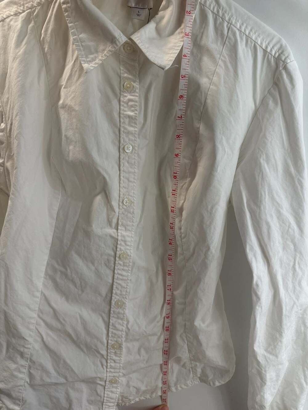 Maeve White Button Down Shirt Size L - Picture 8 of 9